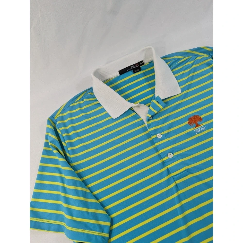 Men's Polo RLX Ralph Lauren Short Sleeve Oak Tree National Polo Shirt Sz XL Gree
